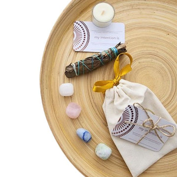 Intention Setting Kit for Manifestation – Crystals, Smudge, Candle